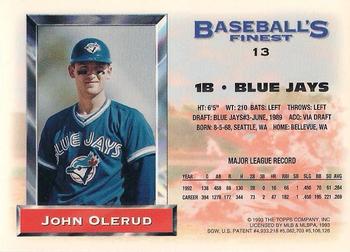 1993 Finest #13 John Olerud Back