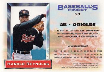 1993 Finest #50 Harold Reynolds Back