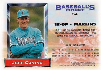 1993 Finest #54 Jeff Conine Back