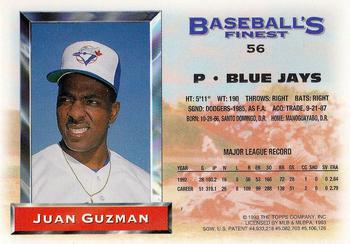 1993 Finest #56 Juan Guzman Back