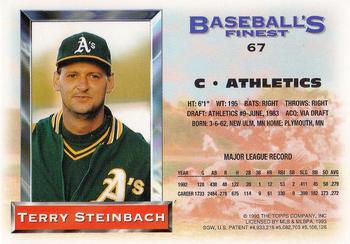 1993 Finest #67 Terry Steinbach Back