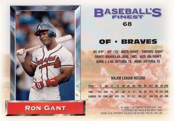1993 Finest #68 Ron Gant Back