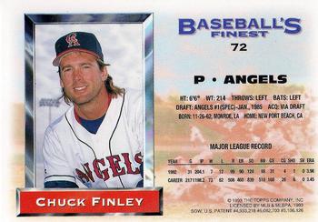1993 Finest #72 Chuck Finley Back