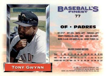 1993 Finest #77 Tony Gwynn Back