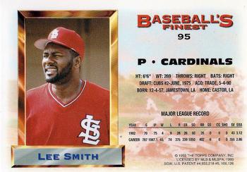 1993 Finest #95 Lee Smith Back