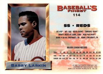 1993 Finest #114 Barry Larkin Back