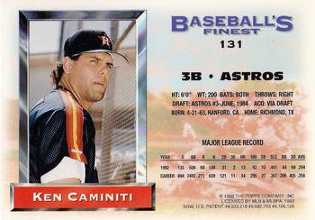 1993 Finest #131 Ken Caminiti Back