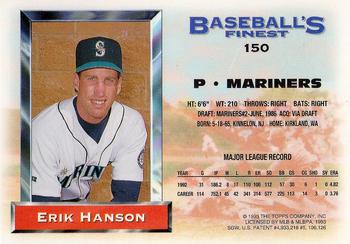 1993 Finest #150 Erik Hanson Back