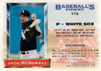 1993 Finest #172 Jack McDowell Back