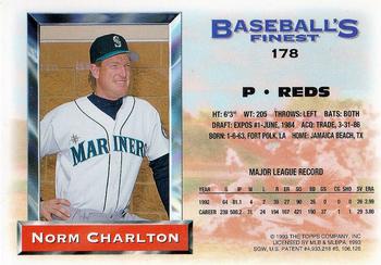 1993 Finest #178 Norm Charlton Back