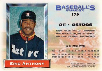 1993 Finest #179 Eric Anthony Back