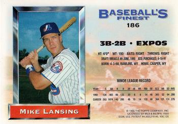 1993 Finest #186 Mike Lansing Back