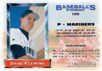 1993 Finest #196 Dave Fleming Back
