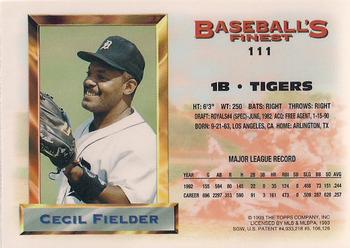 1993 Finest #111 Cecil Fielder Back