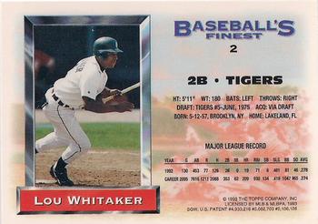 1993 Finest #2 Lou Whitaker Back