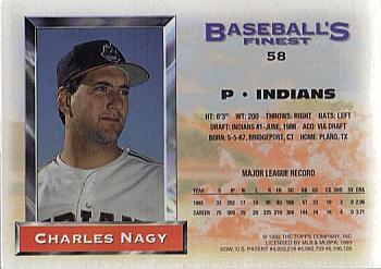 1993 Finest #58 Charles Nagy Back