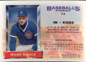 1993 Finest #73 Mark Grace Back
