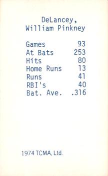 1974 TCMA 1934 St. Louis Cardinals Blue Tint #NNO Bill DeLancey Back