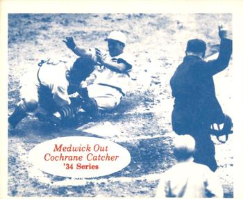 1974 TCMA 1934 St. Louis Cardinals Blue Tint #NNO Joe Medwick Out / Mickey Cochrane Catcher Front