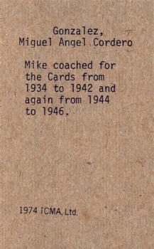 1974 TCMA 1934 St. Louis Cardinals Graybacks #NNO Mike Gonzalez Back