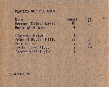 1974 TCMA 1934 St. Louis Cardinals Graybacks #NNO Joe Medwick Out / Mickey Cochrane Catcher Back