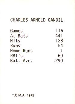 1975 TCMA 1919 Chicago White Sox Glossy #NNO Chick Gandil Back