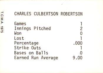 1975 TCMA 1919 Chicago White Sox Glossy #NNO Charlie Robertson Back
