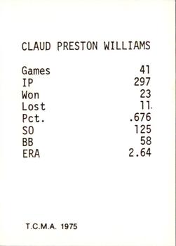 1975 TCMA 1919 Chicago White Sox Glossy #NNO Lefty Williams Back