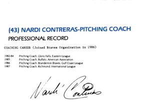 1987 Richmond Braves #NNO Nardi Contreras Back