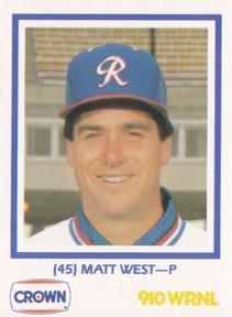 1987 Richmond Braves #NNO Matt West Front