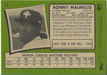 2020 Topps Heritage Minor League #17 Ronny Mauricio Back