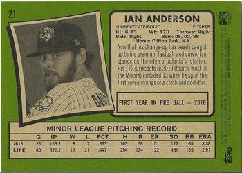 2020 Topps Heritage Minor League #21 Ian Anderson Back