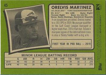 2020 Topps Heritage Minor League #45 Orelvis Martinez Back
