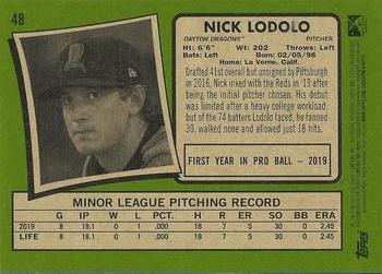 2020 Topps Heritage Minor League #48 Nick Lodolo Back