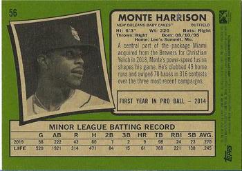2020 Topps Heritage Minor League #56 Monte Harrison Back