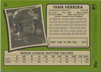 2020 Topps Heritage Minor League #59 Ivan Herrera Back