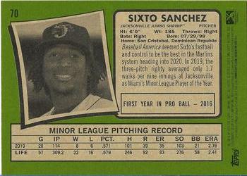 2020 Topps Heritage Minor League #70 Sixto Sanchez Back