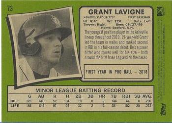 2020 Topps Heritage Minor League #73 Grant Lavigne Back