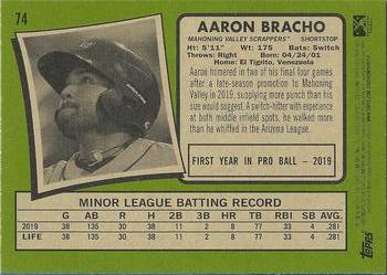 2020 Topps Heritage Minor League #74 Aaron Bracho Back