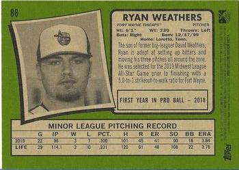 2020 Topps Heritage Minor League #88 Ryan Weathers Back