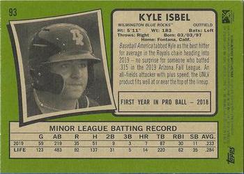 2020 Topps Heritage Minor League #93 Kyle Isbel Back