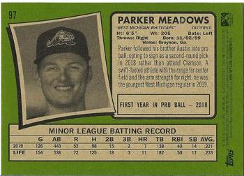 2020 Topps Heritage Minor League #97 Parker Meadows Back