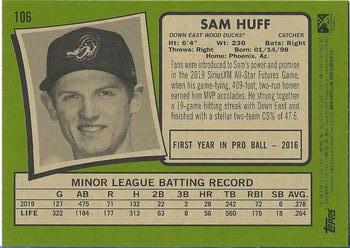 2020 Topps Heritage Minor League #106 Sam Huff Back