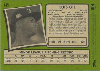 2020 Topps Heritage Minor League #145 Luis Gil Back