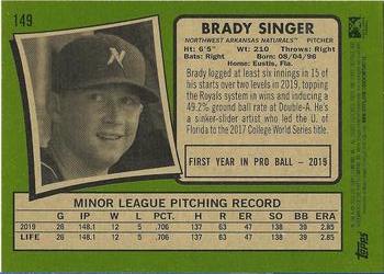 2020 Topps Heritage Minor League #149 Brady Singer Back