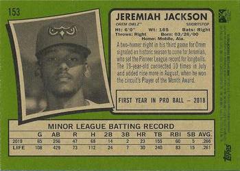 2020 Topps Heritage Minor League #153 Jeremiah Jackson Back