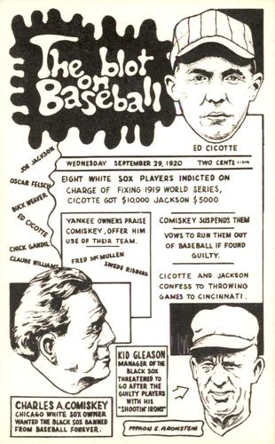 1970 SCFC Sports Stuff Postcards #3 Ed Cicotte / Charles Comiskey / Kid Gleason Front
