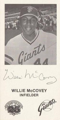 1982 San Francisco Giants 25th Anniversary #NNO Willie McCovey Front