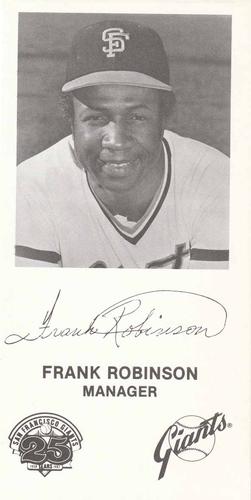 1982 San Francisco Giants 25th Anniversary #NNO Frank Robinson Front