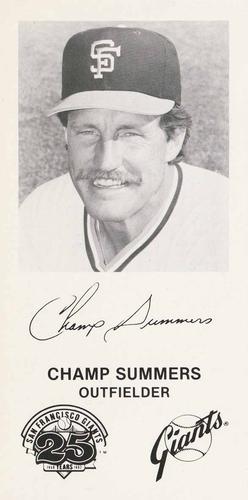 1982 San Francisco Giants 25th Anniversary #NNO Champ Summers Front